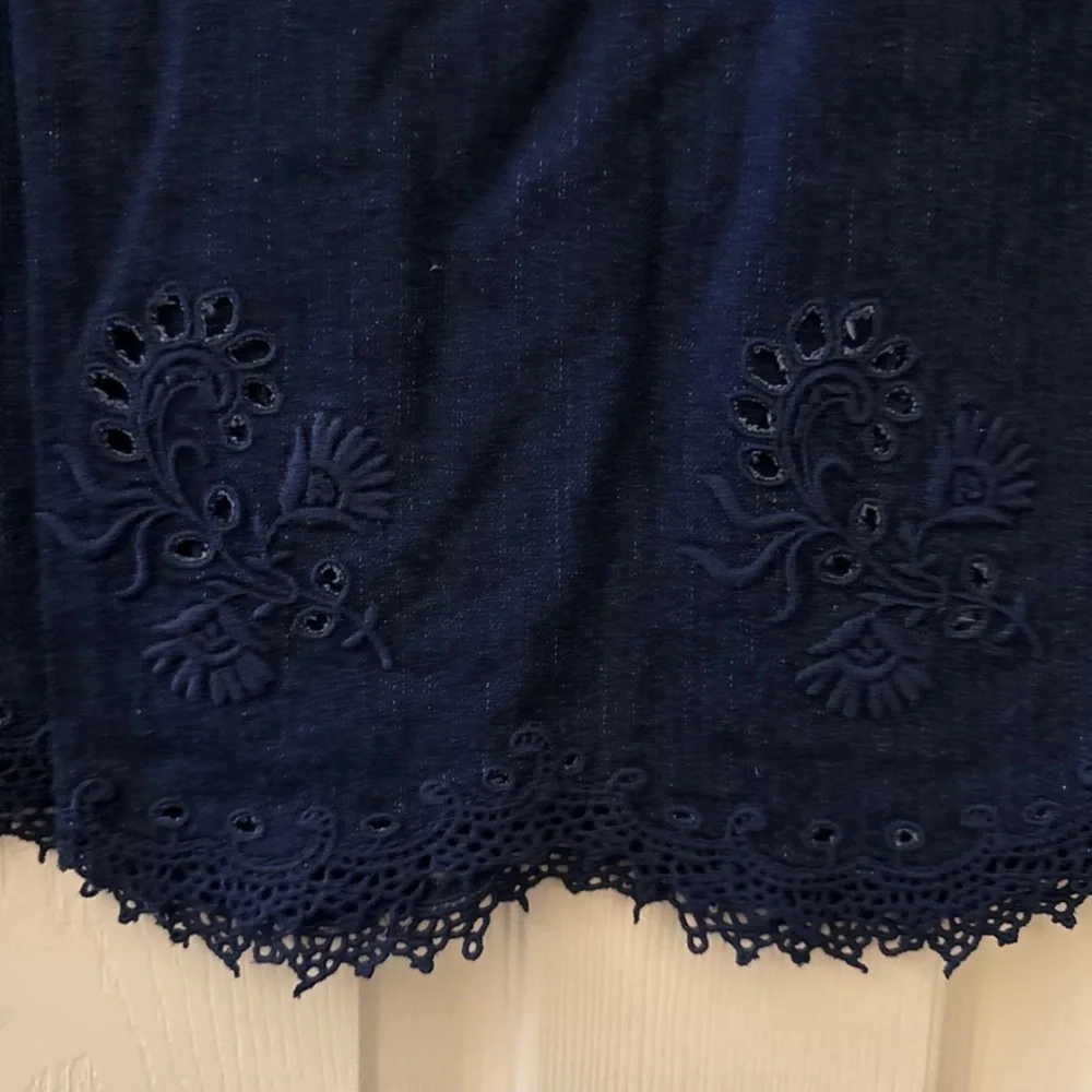 Madewell Navy Lace Hem Tank Top - Picture 3 of 7